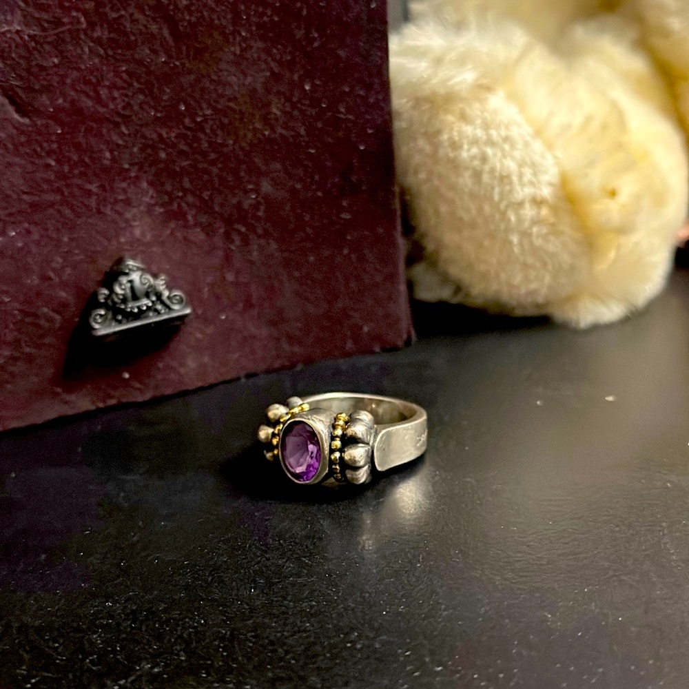 Amethyst Lagos Caviar Ring